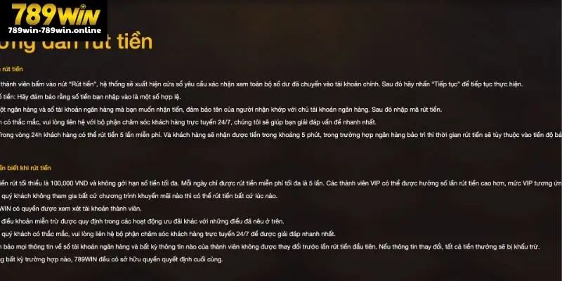 Nắm rõ quy trình rút tiền 789Win một cách nhanh gọn