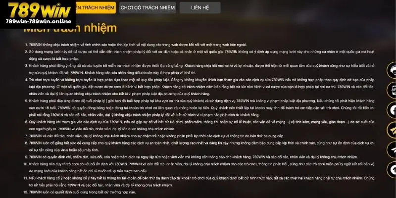 Ưu điểm khi hiểu rõ chính sách miễn trừ trách nhiệm 789WIN